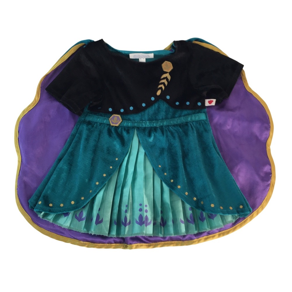 Build A Bear Anna Frozen 2 Outfit Teal Black Purple Dress and Cape Clothes BABW